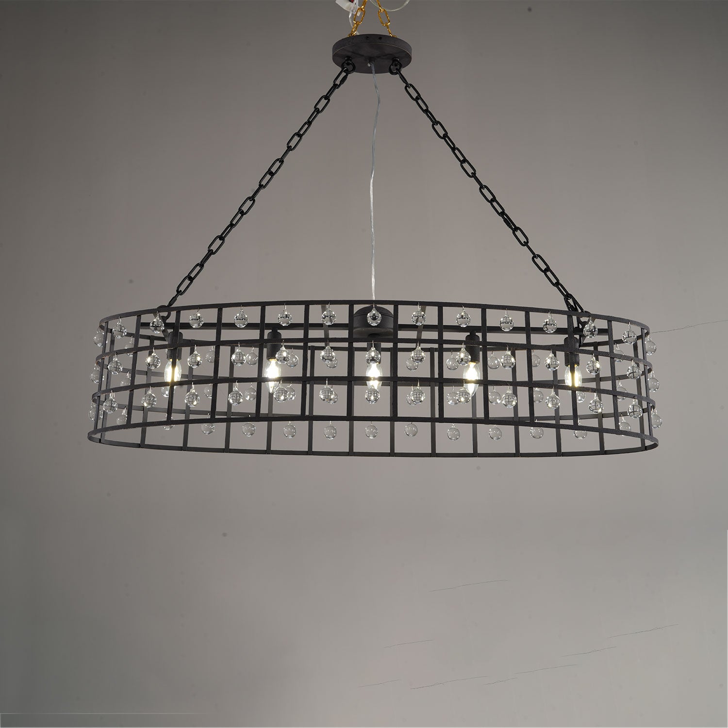 Lagale 5-Lights Rectangular Crystal Chandelier