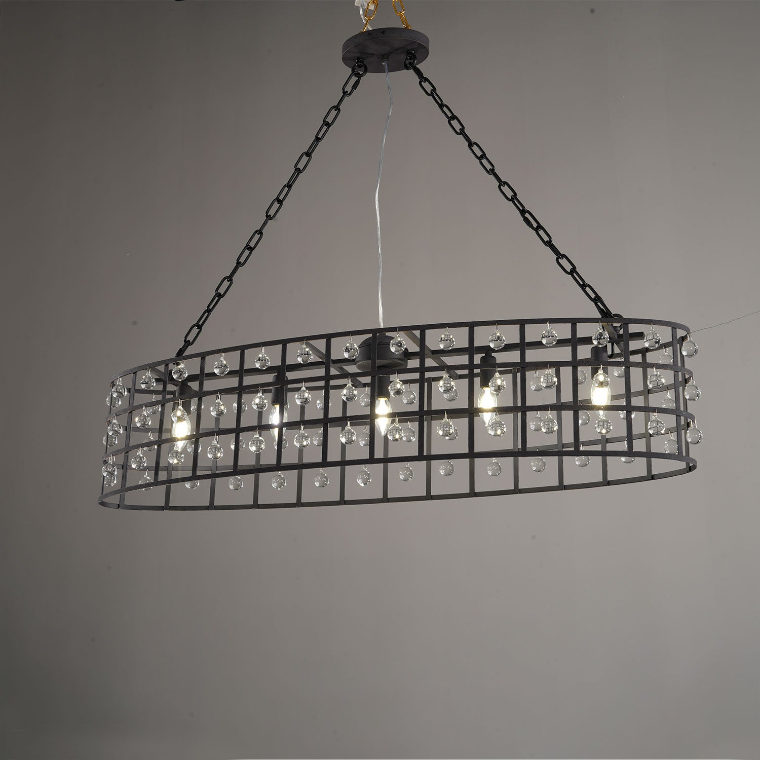 Lagale 5-Lights Rectangular Crystal Chandelier