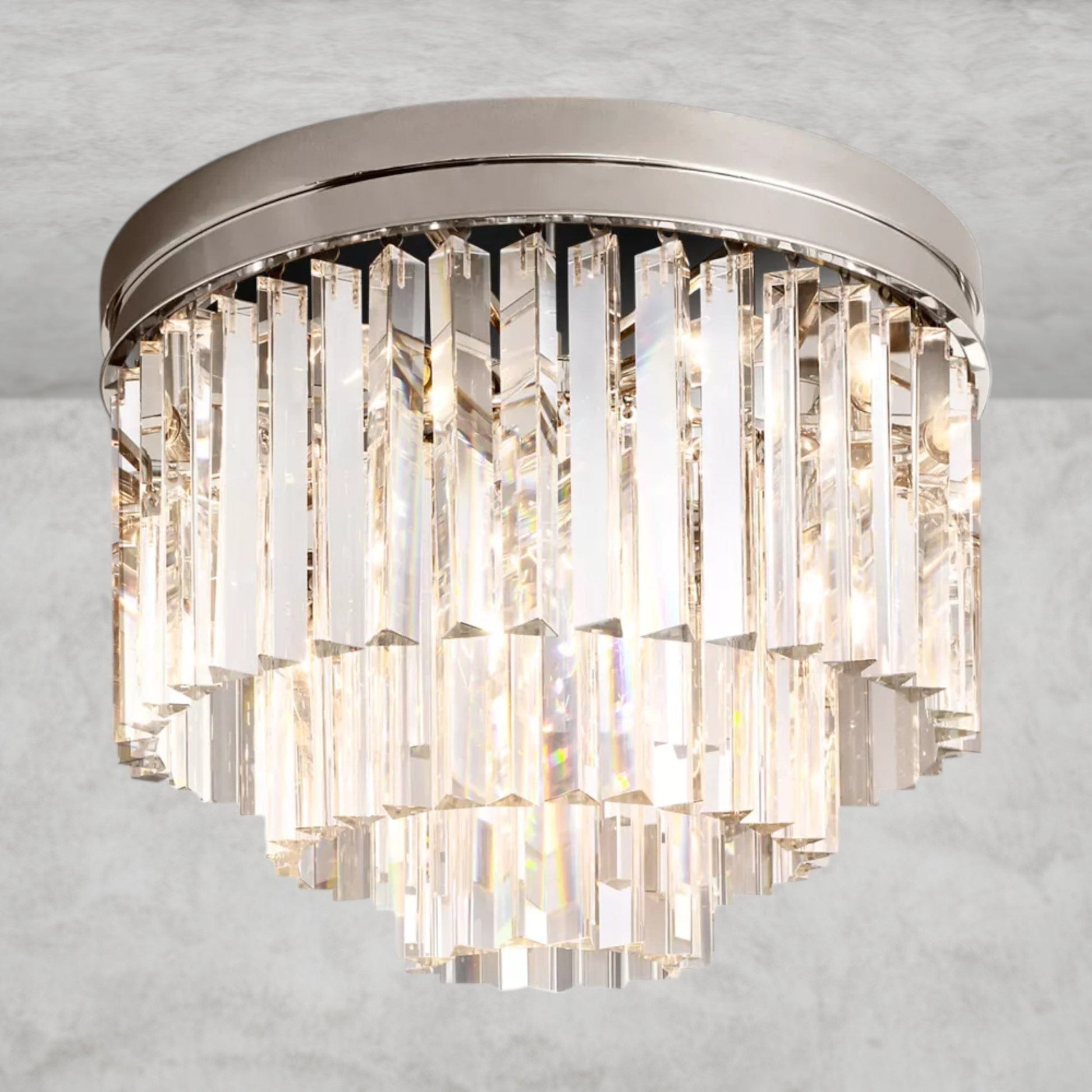 Nickel / 20" 1920s Odeon Flushmount 20"