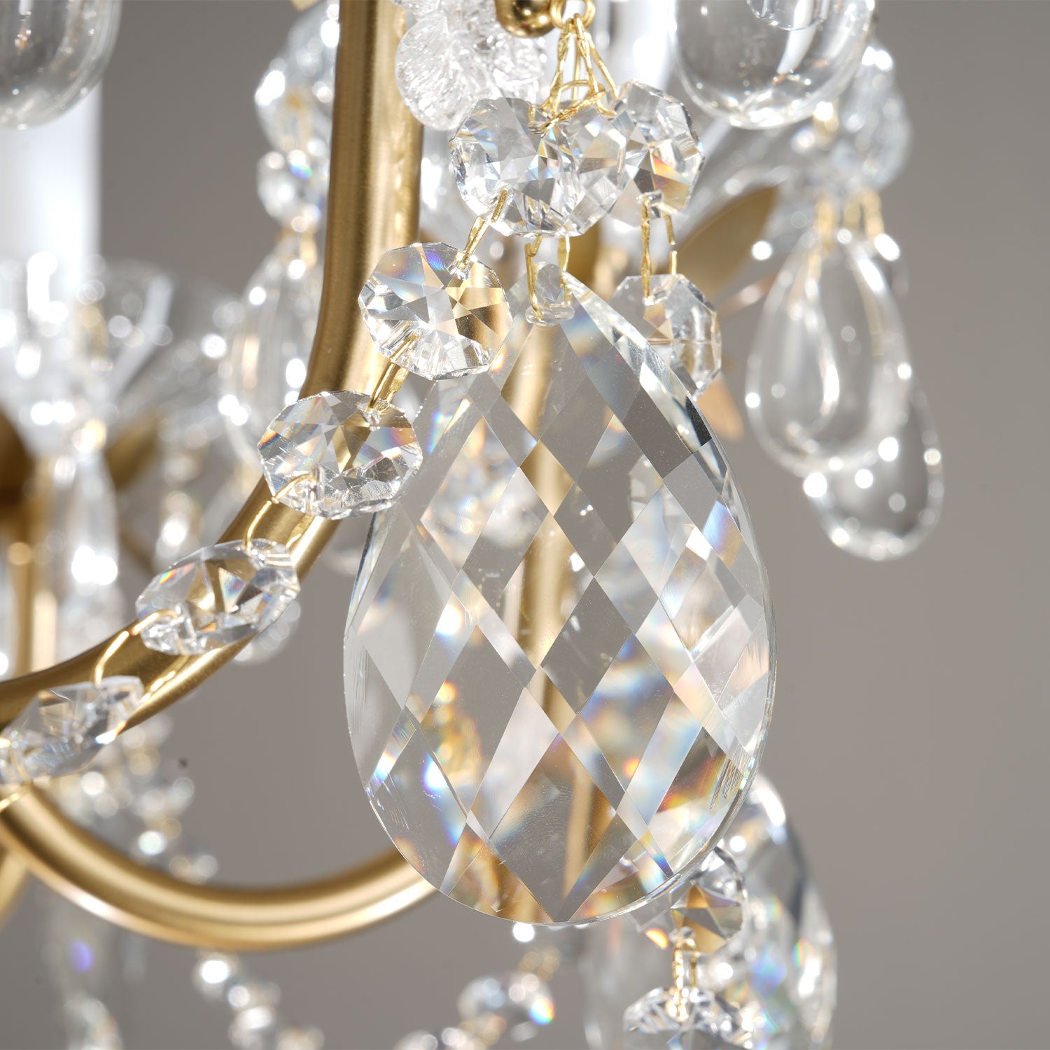 Zeila Crystal Gold Chandelier Ceiling Light