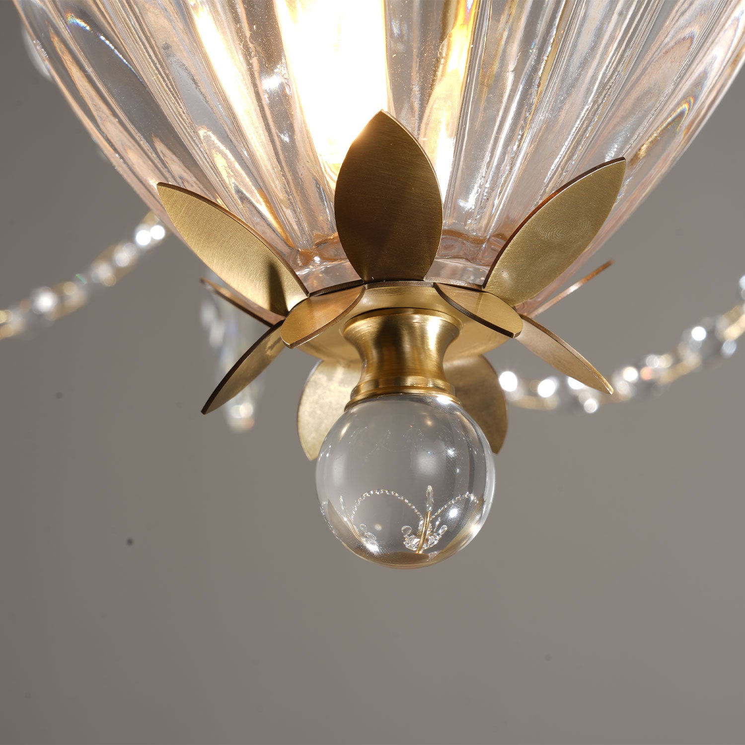 Zeila Crystal Gold Chandelier Ceiling Light