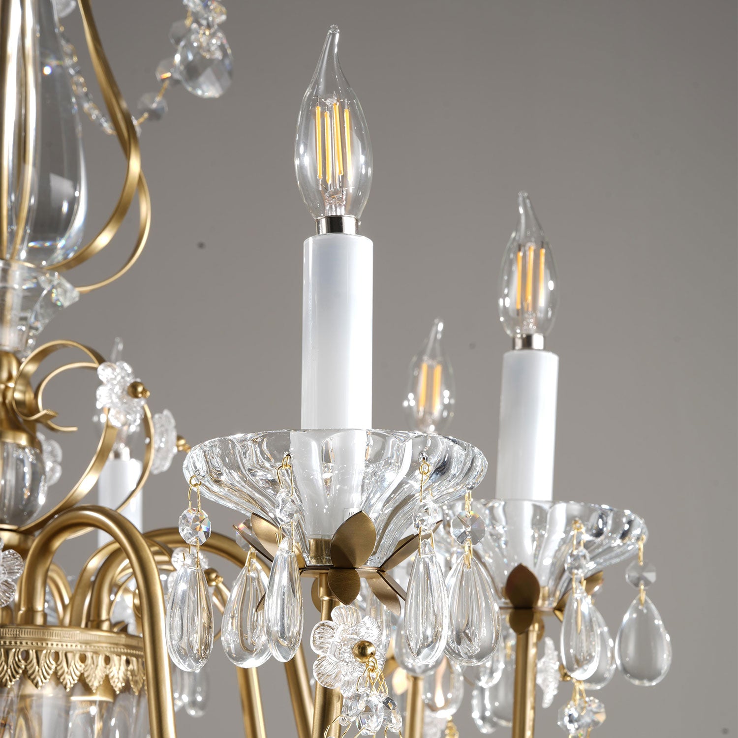 Zeila Crystal Gold Chandelier Ceiling Light
