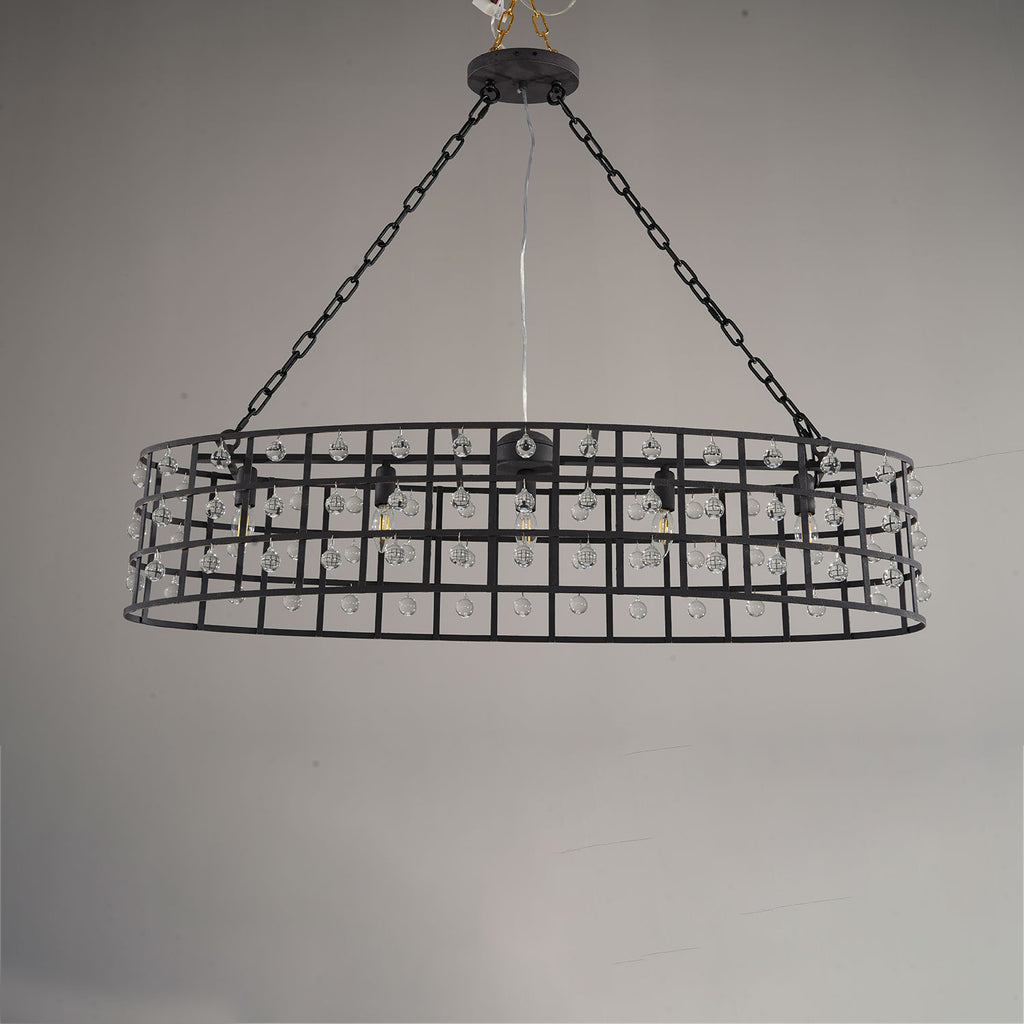 Lagale 5-Lights Rectangular Crystal Chandelier