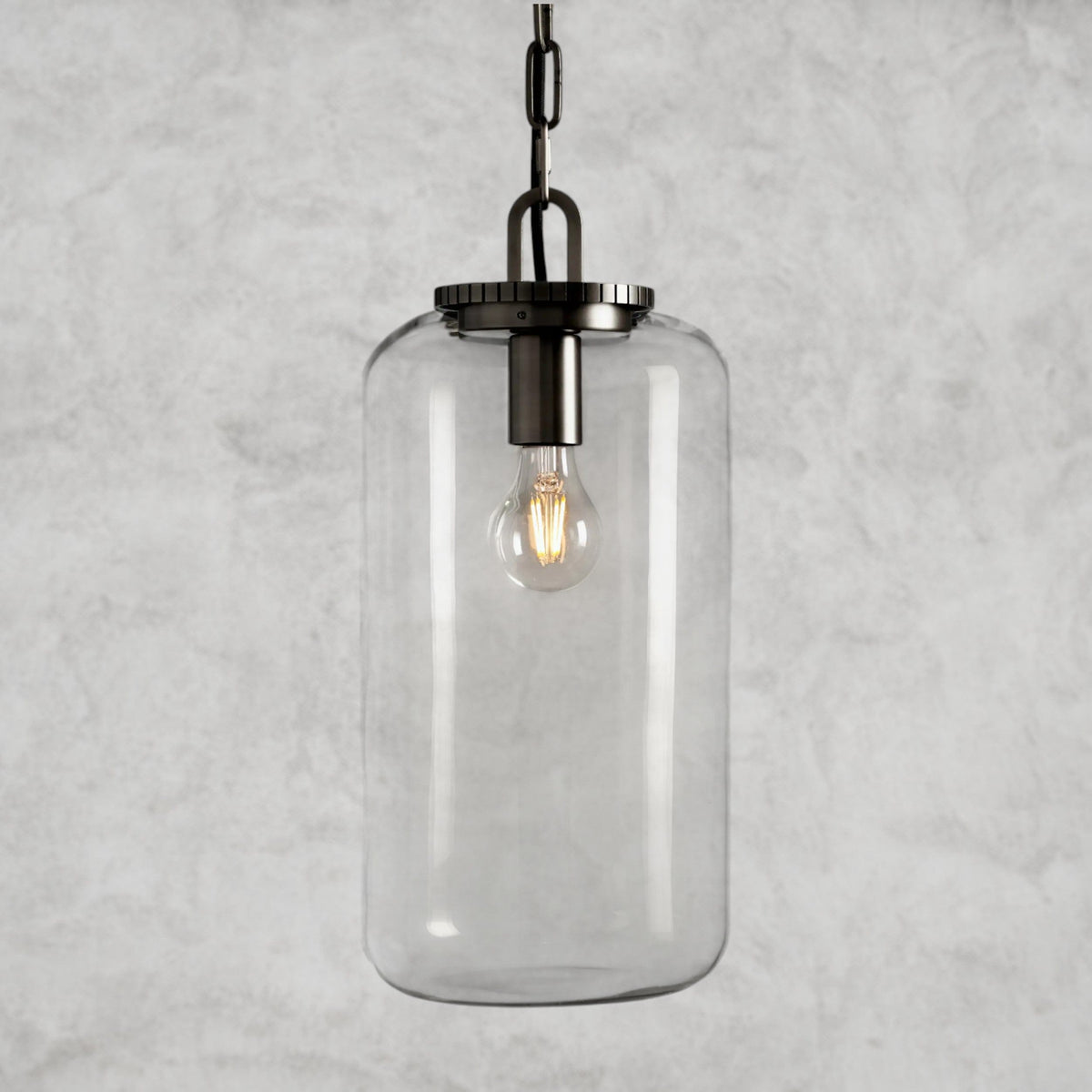 Bronze / Clear Wescott Cylinder Pendant with Chain